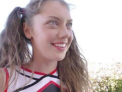 Cheerleader Elena Koshka gets cocked eyed after having multiple orgasms - BANG!