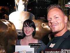 Real Street night date with german skinny teen slut