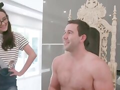 sexy teens team up to suck a huge cock